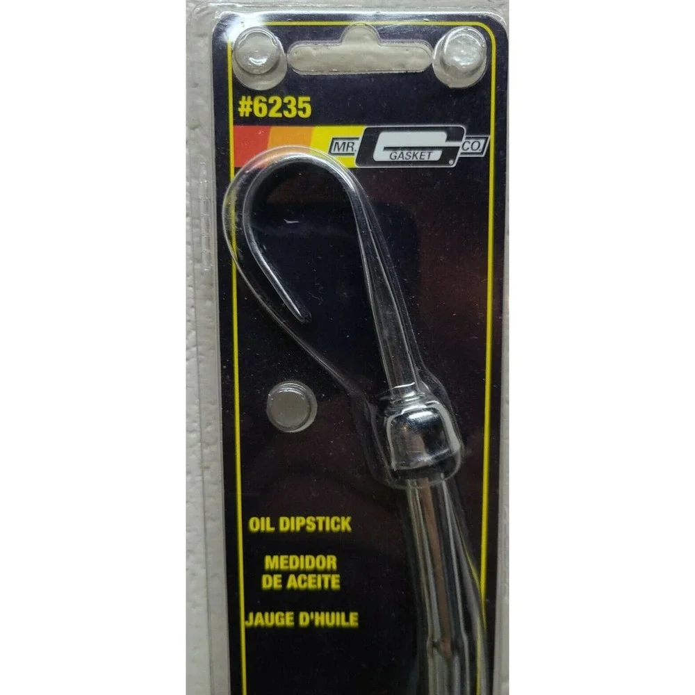 Mr Gasket 6235BP Oil Dipstick Flat Black SB Chevy 1965 to 1977 New Sealed